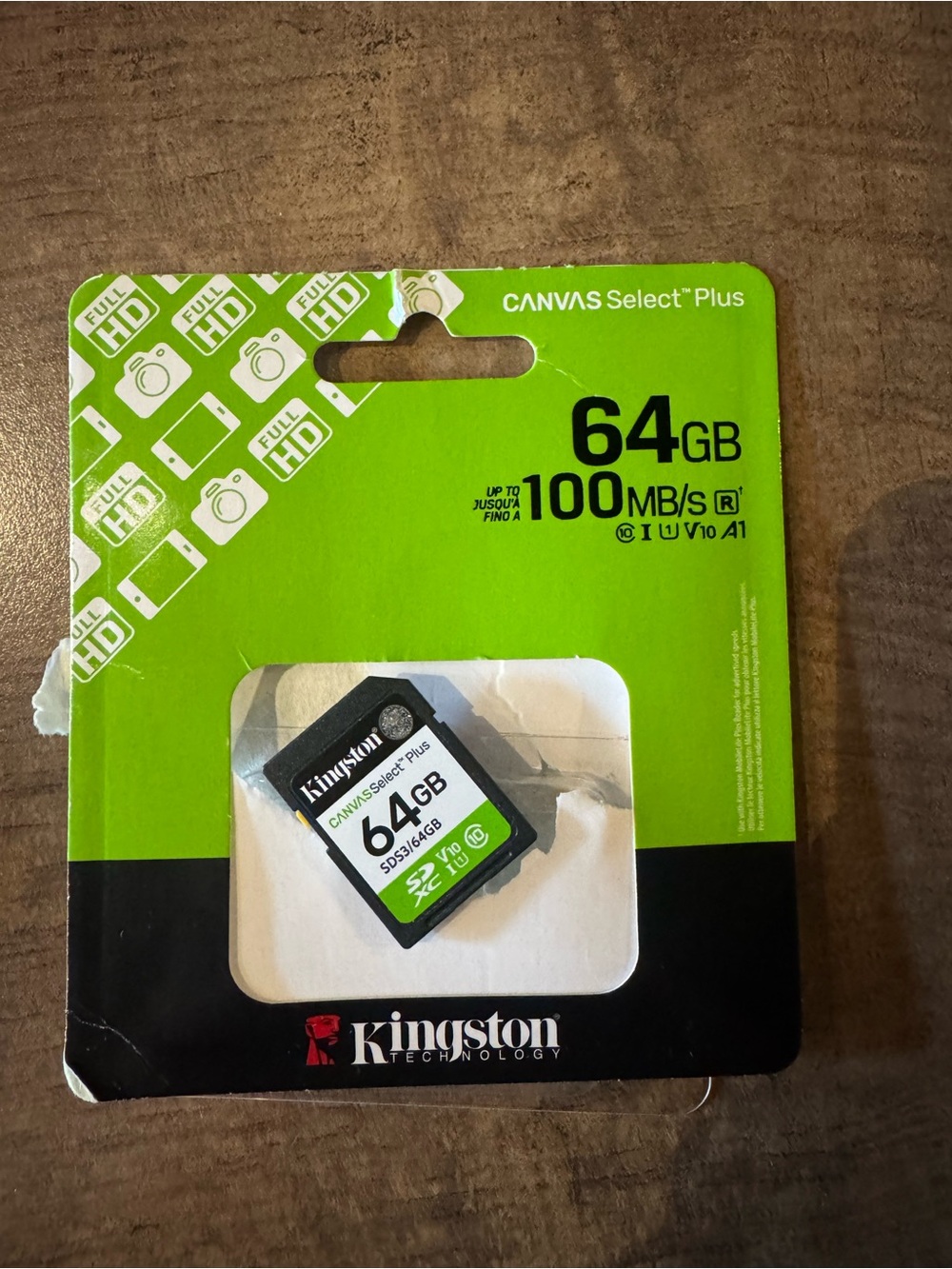 Kingston 64GB Canvas Select Plus SD Card in Black and Green